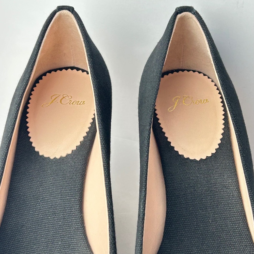 J. Crew Seville Espadrille Wedge‎ Heels Classic Canvas Black Wedges Shoes Size 7 - Picture 5 of 7